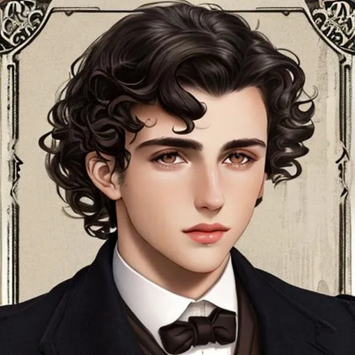 Prompt: very handsome 21 year old man, dark, curly hair, 1st class Titanic passenger, Stylish clothes for 1912, closeup, realistic
