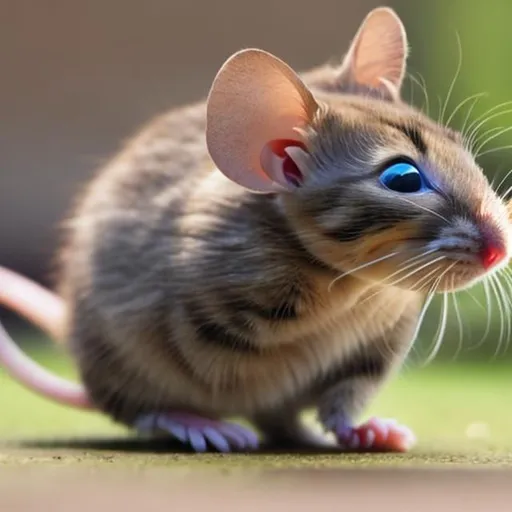 Prompt: A mouse is running from a cat