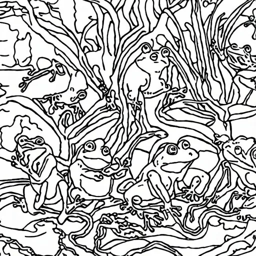 coloring page frogs | OpenArt