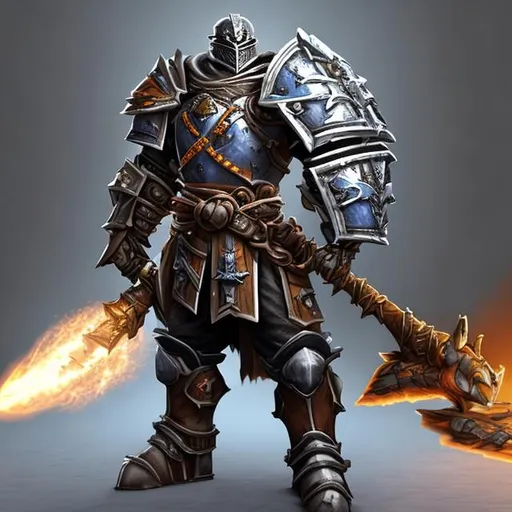 Prompt: warrior knight dressed in armour, and with a falcon, style of Blizzard Entertainment