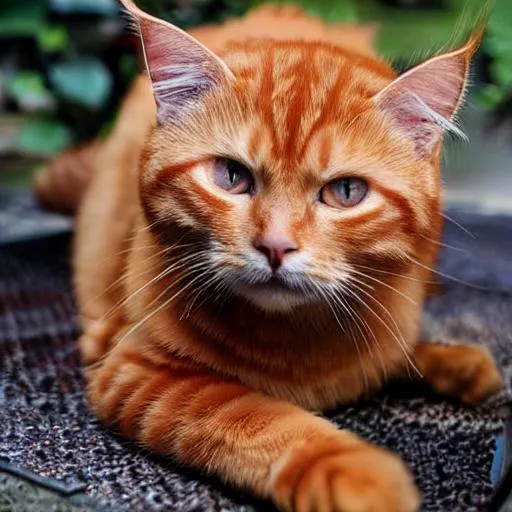 Prompt: ginger cat that is humanoid 



