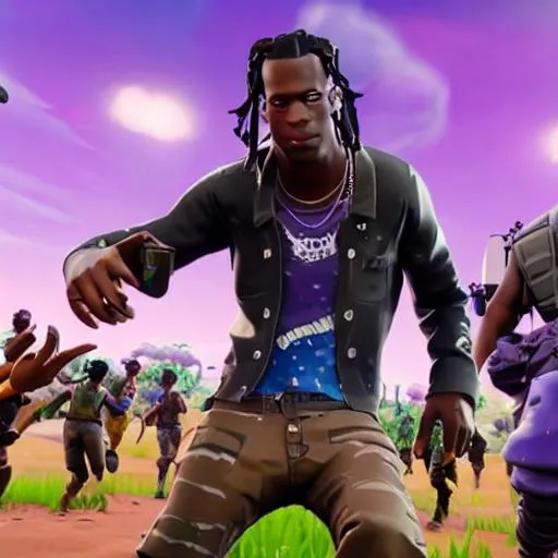 travis scott and keanu reeves concert fortnite edp44... | OpenArt