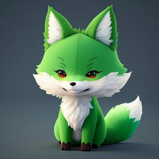 Prompt: a cute, green fox plushie made in unreal engine, intricate detail, splash screen, complementary colors, art, 8k, heavy strokes, splash arts, full height, chibi art, chibi plushie, easy on the eyes, high resolution, high definition, fluffy body, chibi