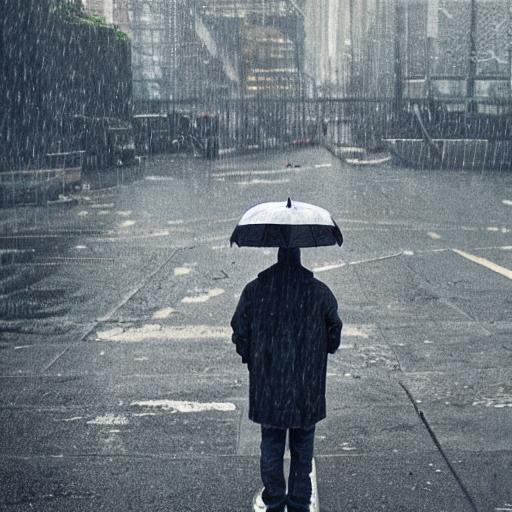 Sad boy, alone, rain, anime, jacket, future | OpenArt