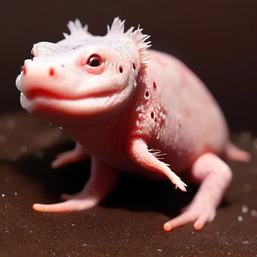 Prompt: a axolotl crossed with a mole