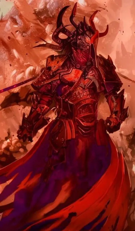 Prompt: a red warrior of the crucible
