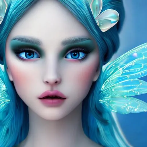 fairy goddess .beautiful , pale skin icy blue backgr... | OpenArt
