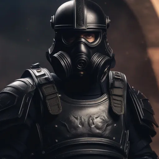 Prompt: A modern roman military male in black military roman armor and shield scutum, and gas mask, background sci fi war, Hyperrealistic, sharp focus, Professional, UHD, HDR, 8K, Render, electronic, dramatic, vivid, pressure, stress, nervous vibe, loud, tension, traumatic, dark, cataclysmic, violent, fighting, Epic