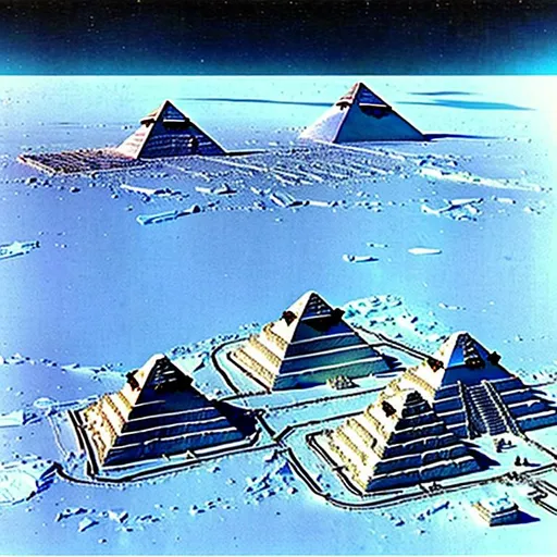 Prompt: UFO's + Demons in Antarctica Pyramids