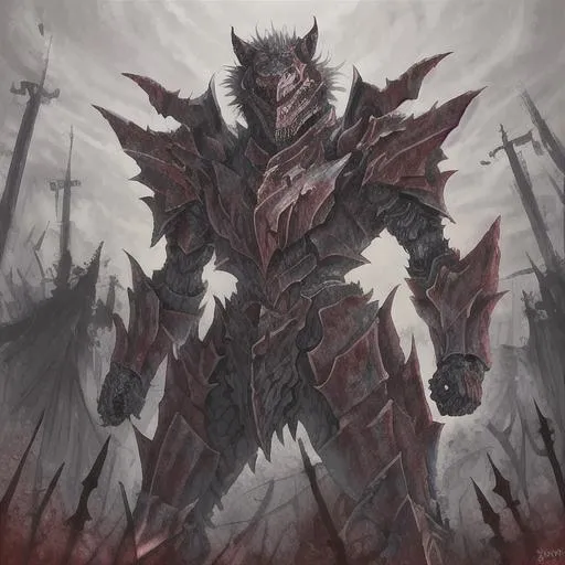 Prompt: Demon Wolf In iron Armour

