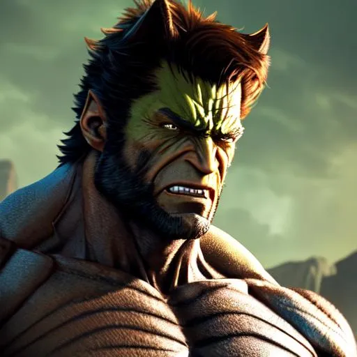 Prompt: Wolverine as Hulk, extremely, detailed environment, intricate, detailed skin, natural colors , professionally color graded, photorealism, 8k, moody lighting.