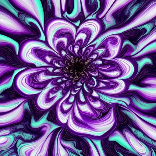 Prompt: Trippy abstract purple flower
