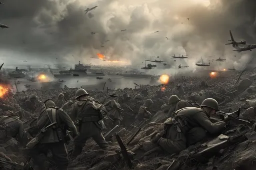 Prompt: second world war battle


extremely detailed CG unity 8k wallpaper, trending on ArtStation, trending on CGSociety, High Detail, dramatic, UHD, HDR