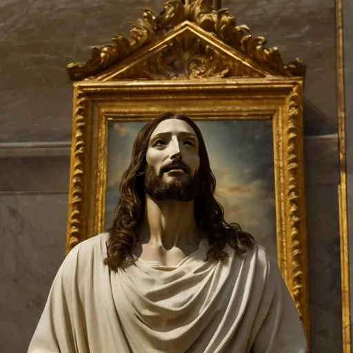 Prompt: Jesus inside the Louvre

