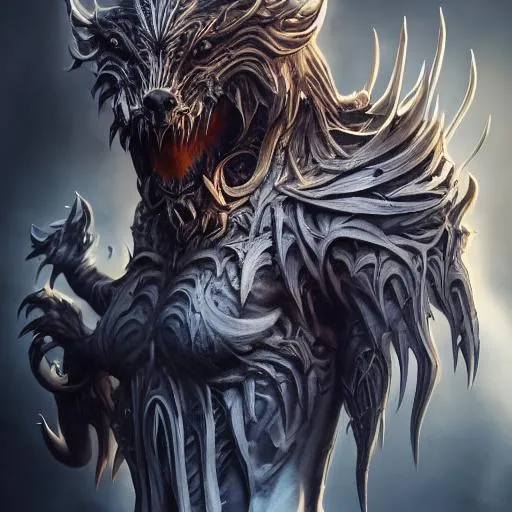 Splash Art A Evil Werwolf Head Full Body Front OpenArt