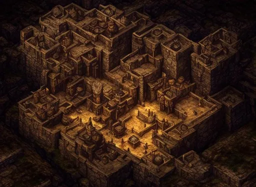 Prompt: D&D, dwarven fortress map, realistic 4k