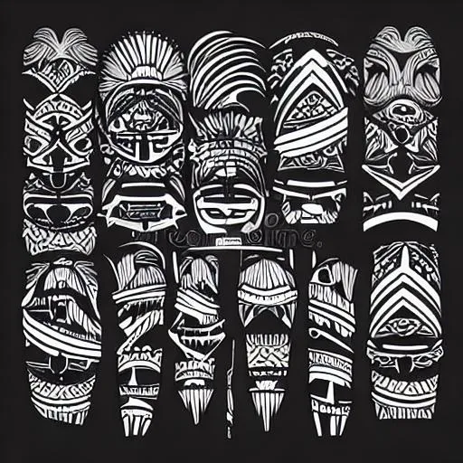 Tribal Tattoo Vector Design Images, Tribal Tattoo Set Sun, Circular, Ink,  India PNG Image For Free Download