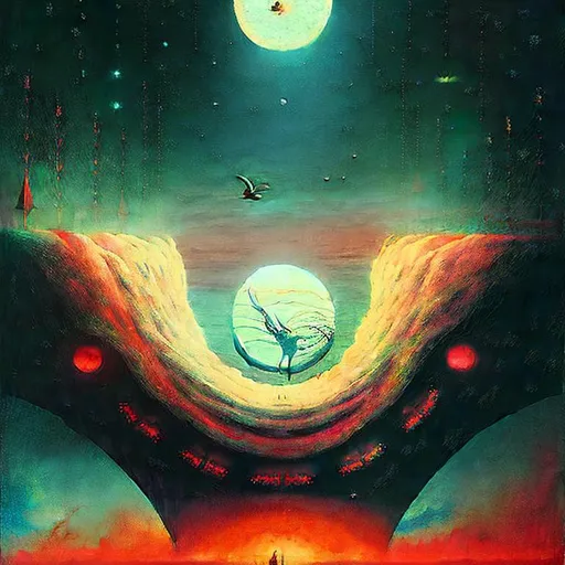 Beyond the Night Sky by Zdzisław Beksiński Digital I... | OpenArt