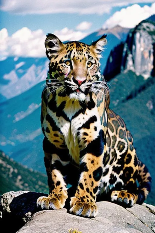 Prompt: A  clouded leopard, professional film photography, style of Ansel Adams, national geographic,