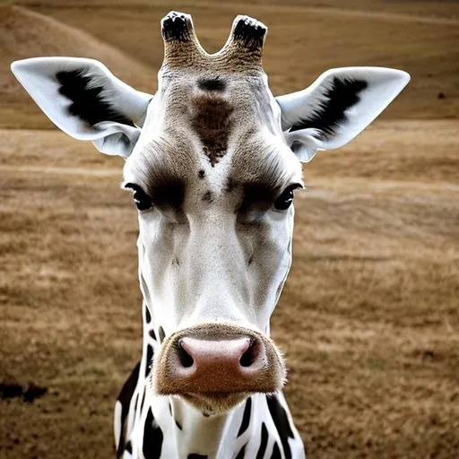 Prompt: Cow-giraffe hybrid