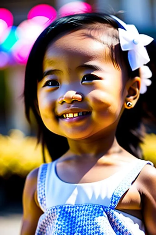 Prompt: cute toddler girl, white skin, happy