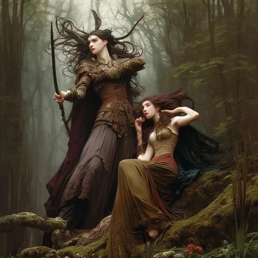 Prompt: Full body splash art, skinny male, poet, very long dark hair, pale skin, victorian clothes, elegant, highly detailed, intricate, smooth, sharp focus, artstation, digital paining, concept art, art by greg rutkowski, alphonse mucha and John William Waterhouse, dark, eerie, gothic, creepy, romantic