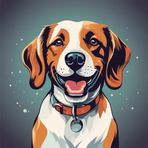 Prompt: a dog with smile logo