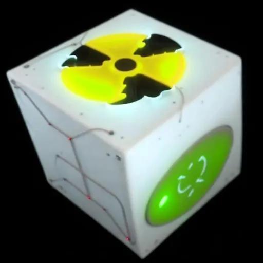 Nuclear Reactor Glowing Colorful Radioactive