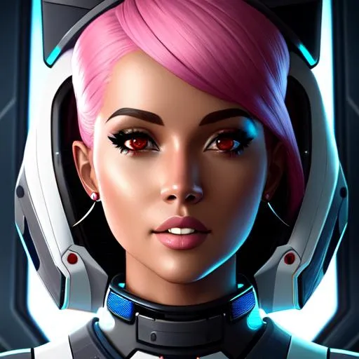 Prompt: futuristic female as a crew member of a spaceship