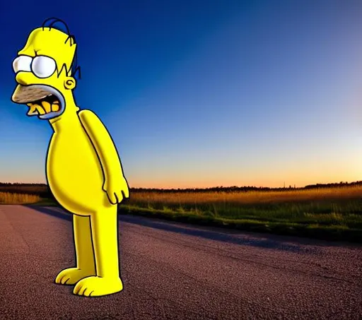 Prompt: Homer Simpson, natural light, soft light, HDR, 4K, portrait, highly detailed, Hyper realistic, 