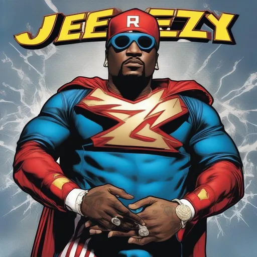 Prompt: the rap artist "jeezy" as a marvel Comics superhero 