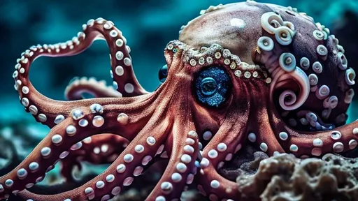 Prompt: octopus on a skull with diamonds in the eye socket of the skull. Octopus is dark colours.