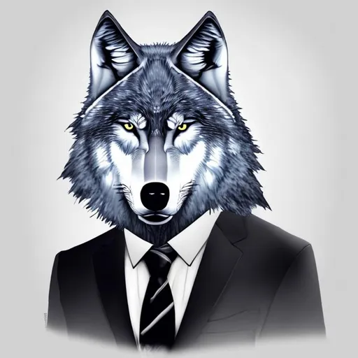 Prompt: Wolf in a suit