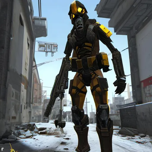 Prompt: Combine soldier from half life 2