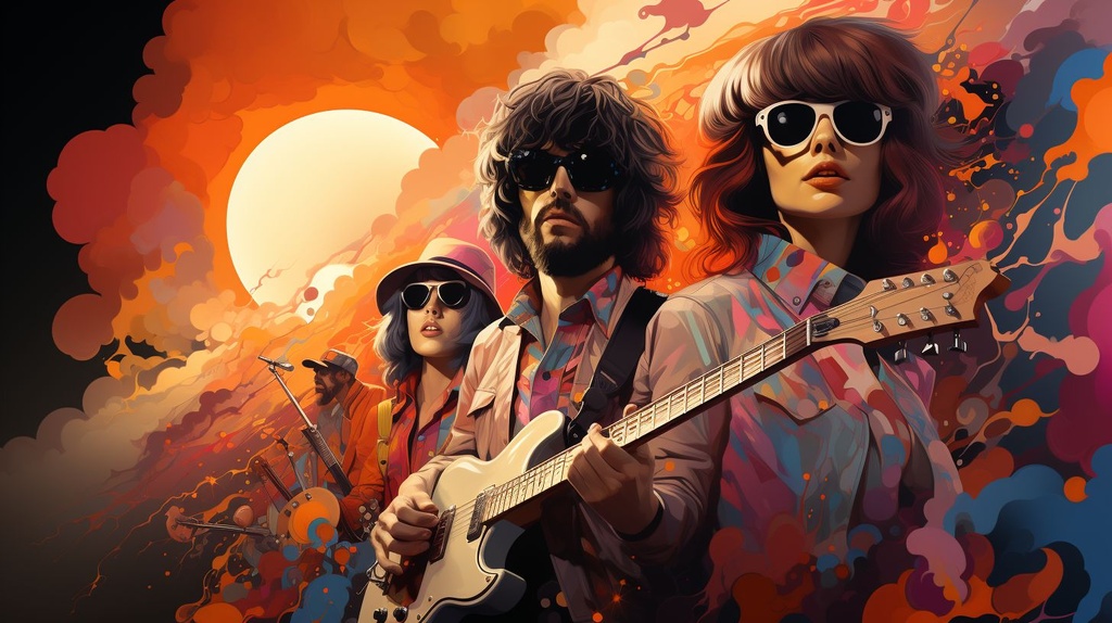 Prompt: album artwork of the band fauntleroy, in the style of colorful caricature, psychedelic-inspired, sublime, kawaiipunk, animated gifs, close up, sharp/prickly