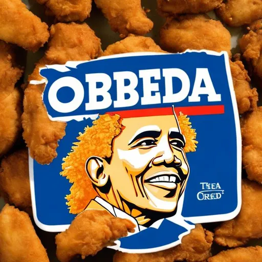 Prompt: Obama fried chicken logo