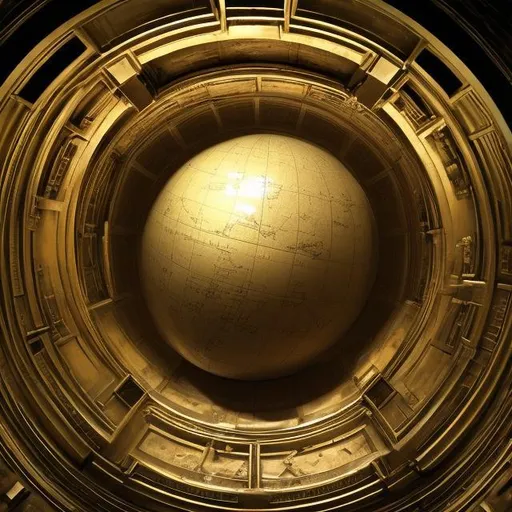 Prompt: Vault of The World with the globe
