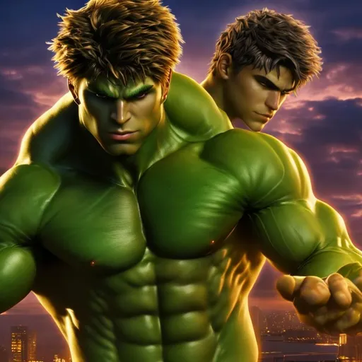 Prompt: High resolution hyperrealistic image of young avenger hulkling merged with marvel boy noh-varr, symmetrical detailed photorealistic, highly detailed, cinematic, uhd, hdr, 64k