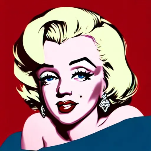 Prompt: Cartoon portrait of Marilyn Monroe 