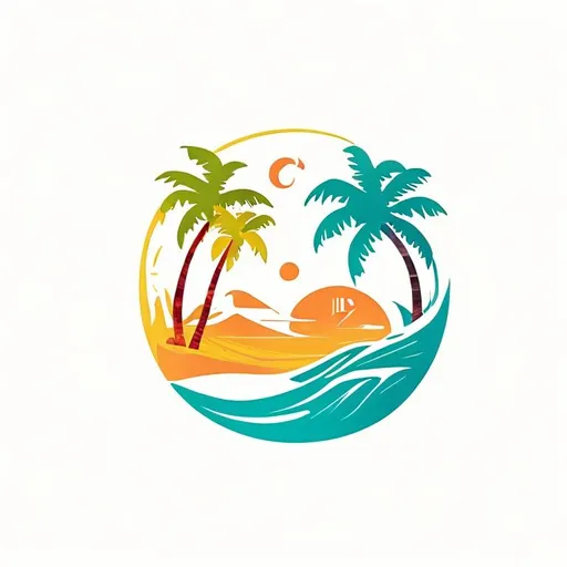 Prompt: "Design a logo for 'Island Elixir,' a startup lifestyle company promoting authentic Caribbean culture globally through brands in apparel, food, art, travel, wellness, and more. The logo should capture the essence of the Caribbean, incorporating elements like palm trees, ocean waves, vibrant colors, and a sense of relaxation and joy. The design should evoke feelings of warmth, authenticity, and a strong connection to the Caribbean culture."