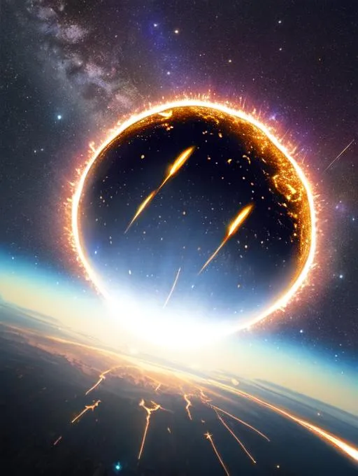 Prompt: meteor hitting earth