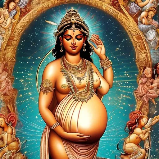 Prompt: pregnant goddess