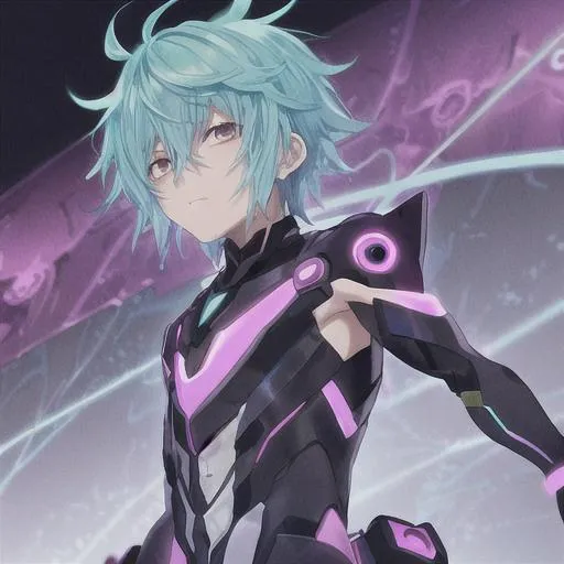 Prompt: biochemical anime boy made out of dark matter HD