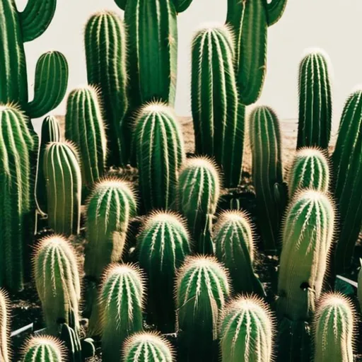 Prompt: People as cactuses