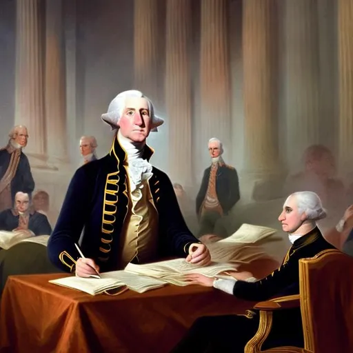 Prompt: George Washington taking the AP US history exam
