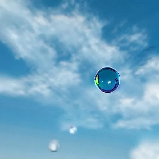 Prompt: Frutiger Aero 2000's hyper realistic bubbles sky