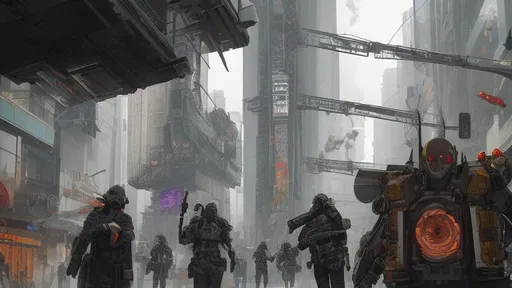 Prompt: Cyberpunk mechs, Riots in the streets, corporate corruption, cities burning, and a single flower in the chaos, tear gas, gas masks, pills, cash money