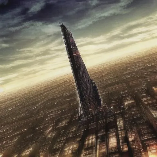 Prompt: anime, Japanese, zombie apocalypse, wallpaper scenery, trippy sky, city, tall buildings 
  