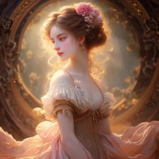 Prompt: 1girl, high-quality Renaissance style, 
(masterfully crafted glow, red lens flare) behind,
hyperdetailed full-body portrait of a

 captivating evocative dramatic cinematic crisp Pinterest beautiful pale-skinned star goddess ((((barely clothed)))), style of Fragonard and Yoshitaka Amano (light hair with flowers, messy), ropes, bioluminescent, (wearing intricate clothes) silver gothic armor with golden filigree details, (bioluminescent hair:1.1),

((with a scenic matte painting background by Ferdinand Knab, Gregory Crewdson, Aron Wiesenfeld, and john Atkinson Grimshaw, long view distance, epic view, enchanted forest cliffs with a hidden gothic cathedral, breathtaking ancient trees, magical flowers, highly detailed)),   

vines, delicate, soft, fireflies, spiders, spider webs, webs, silk, threads, ethereal, luminous, glowing, dark contrast, celestial, ribbons, trails of light, 3d lighting, soft light, vaporware, volumetric lighting, occlusion, unreal engine 5 128k uhd octane, fractal, pi, fbm, Mandelbrot, splash style of dark fractal paint