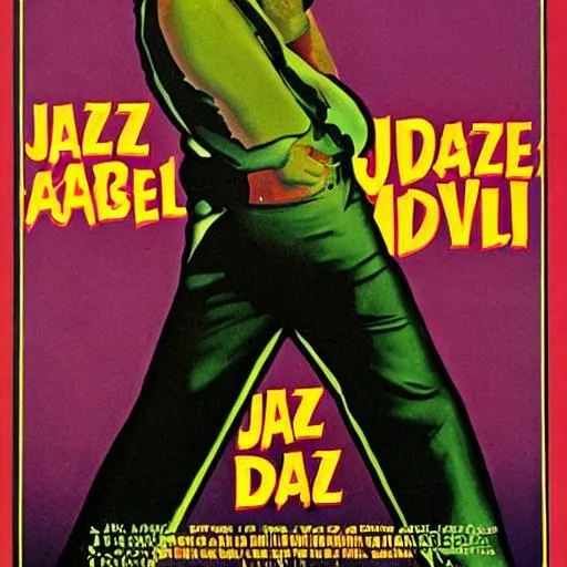 Prompt: 1971 jazz cabbage Bollywood devil poster